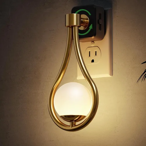 Vista 28 de L LOHAS LED Las luces nocturnas se enchufan a la pared, luz nocturna con Anillo de oro-3CCT