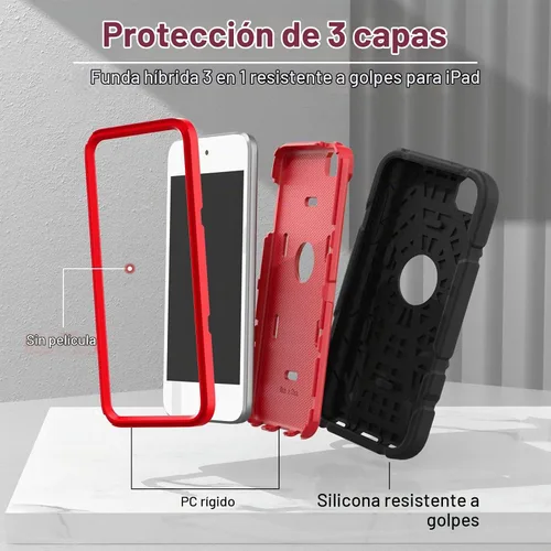 Vista 2 de Grifobes Funda para iPod Touch 7ª generación, iPod Touch 6ª/5ª generación, 3 en 1, resistente a prueba de golpes, funda protectora resistente