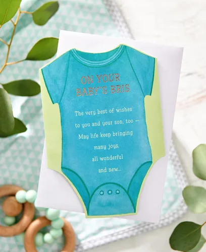 Vista 6 de American Greetings Nueva tarjeta de bebé niño para bebé Bris (Happiness Will Grow)