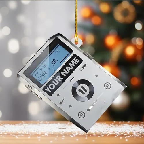 Vista 11 de Cinta de casete personalizada, adorno de Navidad 2024, adorno de cinta de mezcla de música retro, decoración de árbol de casete personalizado