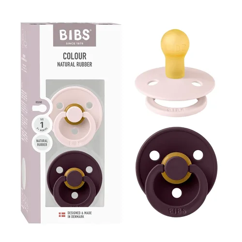 Vista 55 de BIBS - Paquete de 2 chupetes para bebés, goma natural libre de bisfenol A, hechos en Dinamarca, colección Colour, para bebés de 18+ meses, azul bebé
