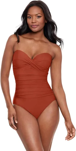Vista 10 de Miraclesuit Traje de baño para mujer Rock Solid Madrid Bandeau Underwire Correa desmontable Traje de baño de una pieza