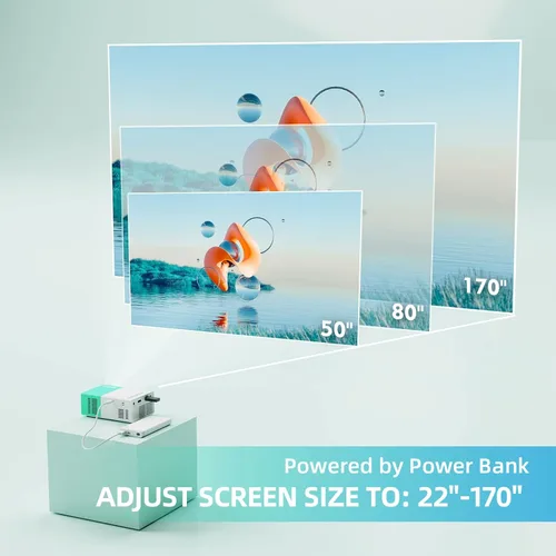 Vista 7 de Proyector Mini Portátil para Películas al Aire Libre, Proyector de Video LED Pico para Proyectores de Películas de Cine en Casa, Compatible