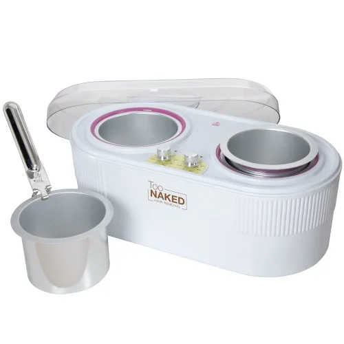 Vista 3 de TOO NAKED HAIR REMOVAL Calentador de cera doble de alta calidad, calentador de cera de parafina para depilación doble con controles de temperatura