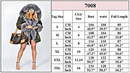 Vista 4 de Roiii Abrigos de invierno cálidos de camuflaje con capucha para mujer, chaqueta de piel sintética
