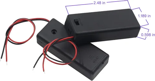 Vista 2 de Paquete de 3 2 soportes de batería AAA con interruptor, 2 x 1.5V AAA Battery Holder Case con cables y interruptor de encendido/apagado