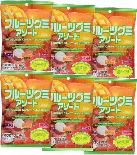 Vista 19 de Kasugai Fruit Assort - Caramelos de gomitas de 3.59 onzas (paquete de 3)