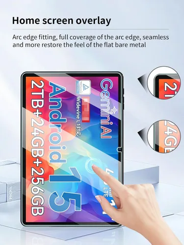 Vista 4 de Protector de pantalla para tableta TABWEE W90 2025 Android 15 de 11 pulgadas, dureza 9H antiarañazos, sensible al tacto, bordes redondeados 2.5D