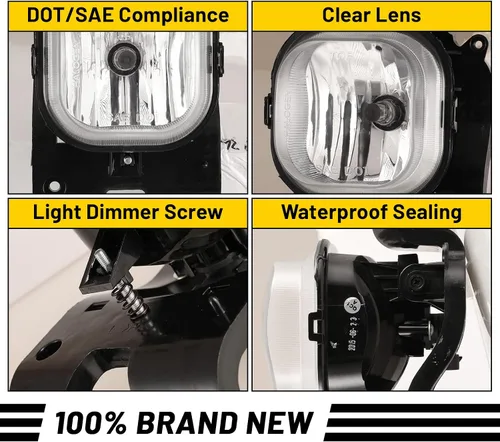 Vista 6 de Luces antiniebla para Ford F-250 F-350 F-450 F-550 F-550 F250 F250 F350 F450 F550 Super Duty Lámparas antiniebla con bombillas H10 12V 42W incluye