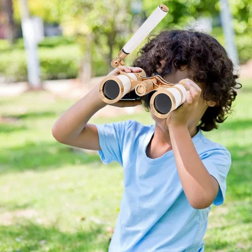 Vista 2 de Lentes binoculares de ópera para telescopio, 3 x 25, mini gafas de teatro portátiles con transporte, binoculares de teatro compacto con mango