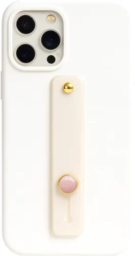 Vista 10 de Crystal Phone Grip and Phone Strap with Real Amethyst Genuine Gemstone and White Strap for Smartphones and Tablets