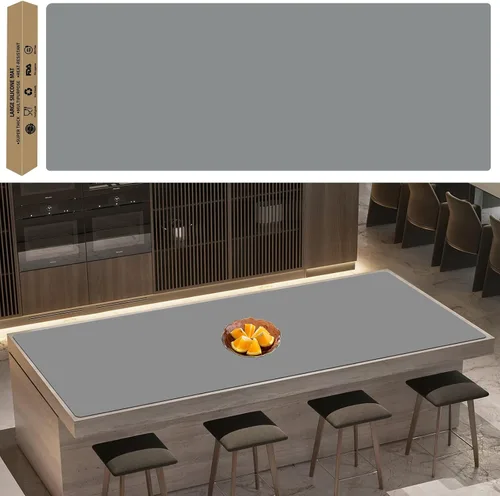 Vista 31 de Tapete de silicona súper grande, 120 x 24 pulgadas, tapete de silicona para encimera de cocina, tapete antideslizante resistente al calor, tapete