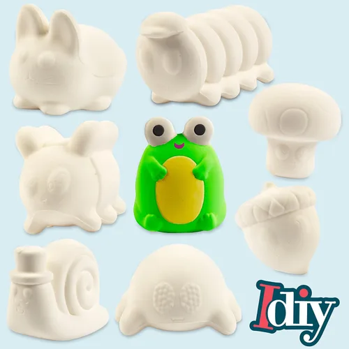 Vista 7 de Kit de manualidades Jumbo Squishy Toys (paquete de 8 criaturas de jardín) – Pinta tus propios Squishies de levantamiento lento para niños – Incluye