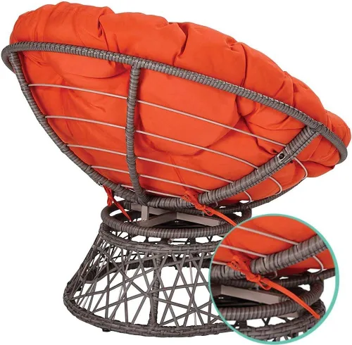 Vista 2 de Cojín para silla de columpio, resistente al agua, grueso, cómodo, para colgar cesta, asiento reclinable, para colgar