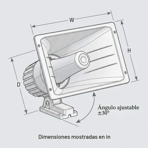 Vista 5 de QWORK Altavoz de bocina PA de 50 W y 8 ohmios - Proyección de voz clara para almacén, escuela y taller