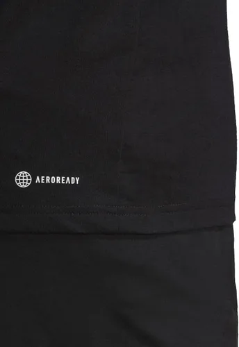 Vista 4 de adidas Camiseta de entrenamiento con logotipo Feel Ready para hombre, Negro-blanco