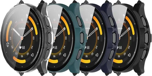 Vista 9 de Protector de pantalla diseñado para Garmin Venu 3s Smartwatch Case, cubierta completa de policarbonato protector de carcasa ultrafina diseñada