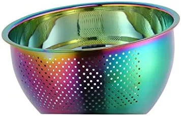Vista 10 de Meisha - Cuenco de lavado de arroz, colador versátil 3 en 1 de acero inoxidable y colador de cocina con escurridor lateral para arroz, verduras