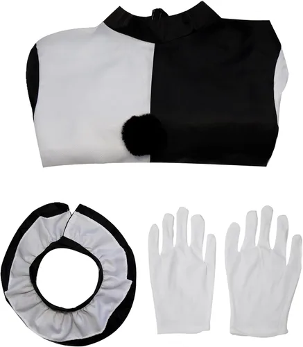 Vista 2 de Moalioi Disfraz de payaso para cosplay de Halloween, conjunto completo de disfraz de payaso asesino