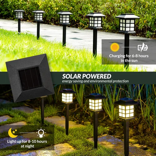 Vista 5 de SOLPEX Luces Solares para Exteriores, Paquete de 12 Luces Solares para Senderos, Luces de Pasarela para Exteriores, Luz de Jardín, Senderos Blanco