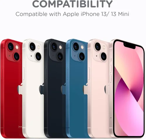 Vista 2 de Zuslab Protector de lente de cámara trasera compatible con Apple iPhone 13/13 Mini, cubierta completa con borde de aleación de aluminio premium