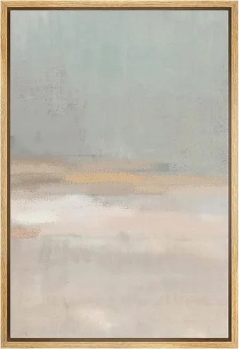 Vista 16 de IDEA4WALL Lienzo enmarcado para pared, acuarela pastel, cordillera, valle, ilustraciones abstractas, naturaleza, arte moderno, bohemio, decorativo