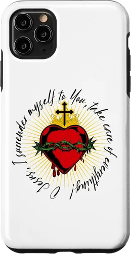 Vista 13 de Surrender Novena O Jesus Catholic Black Letter Case for iPhone 17