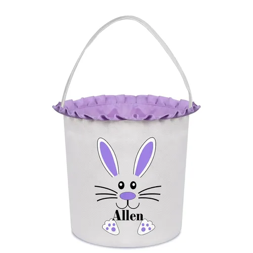 Vista 21 de Cestas de Pascua personalizadas para niños, cesta de caza de huevos de Pascua, bolsas de cesta de Pascua personalizadas, regalos de Pascua para verde