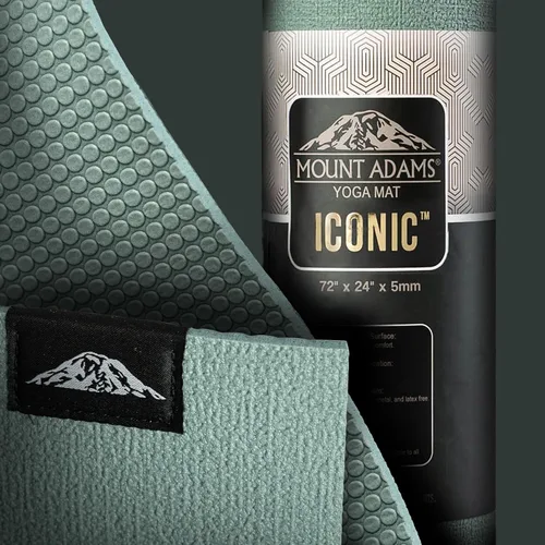 Vista 2 de Mount Adams Iconic 5mm Yoga Mat - The Mat That Speaks for Itself - 72" x 24", High-Density, Slip-Resistant Exercise Mat - Unique Texture for