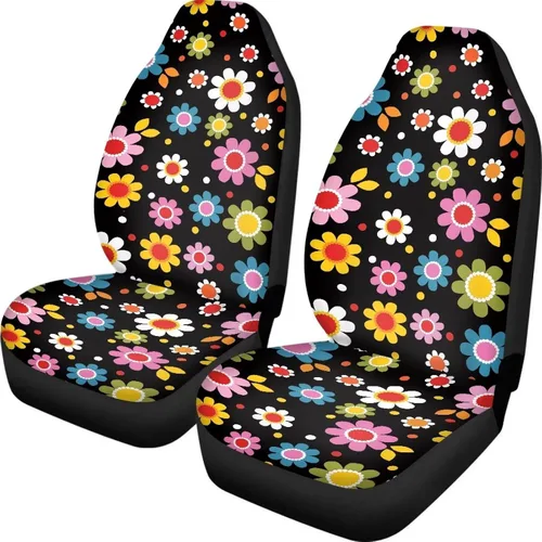 Vista 37 de INSTANTARTS Fundas de asiento de coche con diseño de dalia estética, solo para asientos delanteros, protector de asiento de vehículo, 2 unids/set