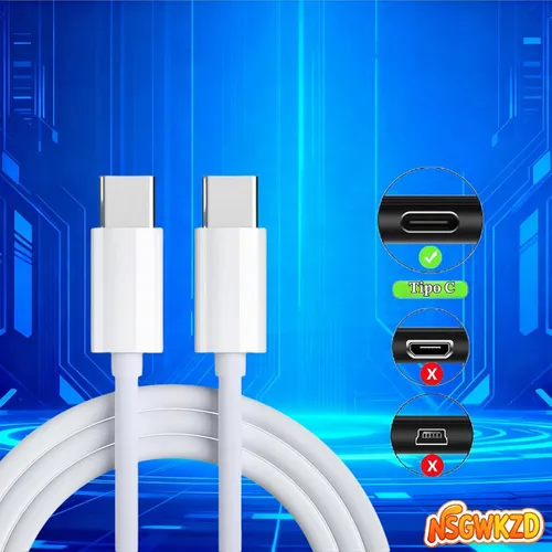 Vista 3 de Cable USB C a USB C de 60 W, carga rápida para MacBook Air Pro, iPad, iPhone17 16 15, tableta Samsung Galaxy A7, cable de carga tipo C para teléfono