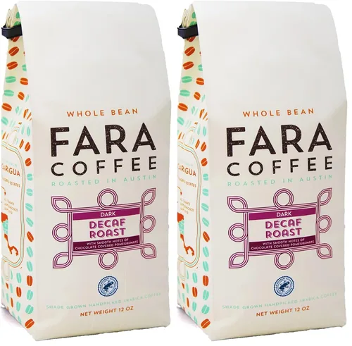 Vista 6 de Fara Coffee, Frijol entero, nicaragüense descafeinado (medio/oscuro), 12 oz