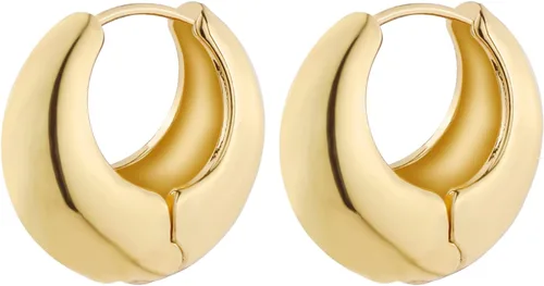 Vista 6 de Wgoud Juego de 6 pares de aretes de aro de oro para mujer, chapados en oro de 14 quilates, hipoalergénicos, ligeros, gruesos, abiertos, joyería