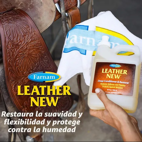 Vista 2 de Farnam Leather Nuevo limpiador de sillín y cuero de glicerina fácil de pulir, 16 onzas