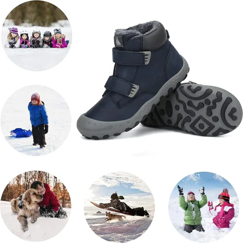 Vista 7 de Mishansha - Botas de senderismo para niños y niñas, longitud hasta el tobillo, resistentes al agua, antigolpes, antideslizantes, atléticas, para uso