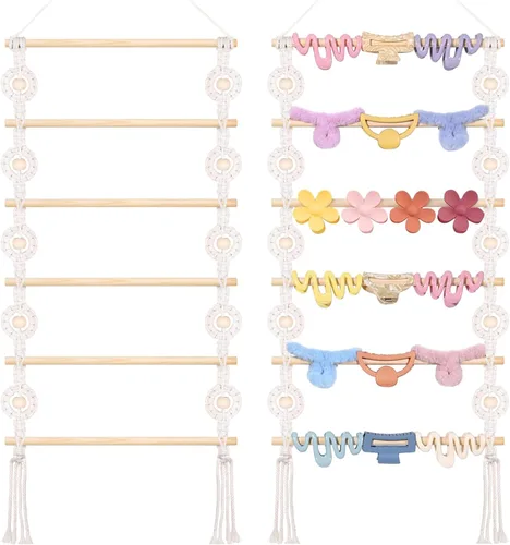Vista 9 de SNOWSTAR Organizador de Pinzas de Pelo con Flor, Soporte Colgante para Pinzas de Pelo y Almacenamiento para Mujeres y Niñas, Perchero para Pinzas