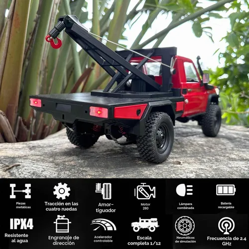 Vista 3 de WPLDEWAN Camión MN82T RC con grúa 1/12 RC Crawler Off Road