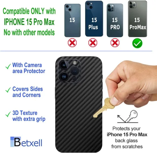 Vista 3 de 15 PRO MAX Skin Wrap 3M Película protectora para lados y espalda (fibra de carbono)