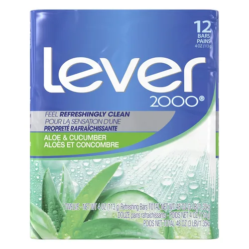 Vista 14 de Lever 2000 Jabón corporal refrescante y limpiador facial con aloe y pepino elimina eficazmente las bacterias, aloe fresco, 3.75 onzas (paquete de 8)