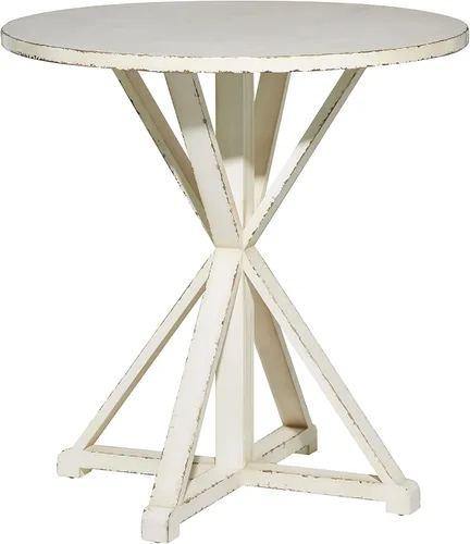 Vista 3 de Deco 79 Mesa auxiliar de madera para mesa auxiliar, mesa auxiliar de 29 x 29 x 31 pulgadas, color blanco