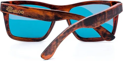 Vista 3 de SHELOO Gafas de sol polarizadas de madera de bambú para hombres y mujeres, estilo retro, 100% UV400