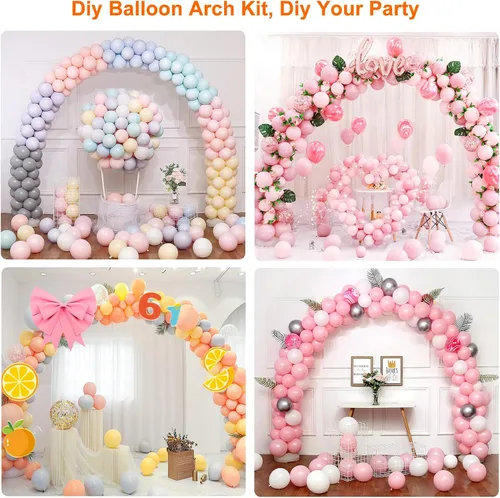 Vista 7 de Balloon Arch Stand Kit With Base,SOFTTIME 9FT Tall & 10Ft Wide Adjustable Balloons Arch Kit Set with 50Pcs Ballon Clips, Baloon Pump, balloon arches