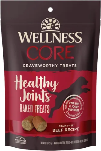 Vista 9 de Wellness CORE Healthy Joints Golosinas suaves para perros, naturales, sin granos, receta de carne, bolsa de 9 onzas