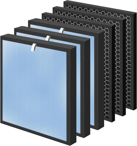 Vista 7 de HSP001 - Repuesto de filtro HEPA verdadero para filtros purificadores de aire Hathaspace HSP001, 4 en 2 H13 True HEPA filtro con prefiltro de carbón