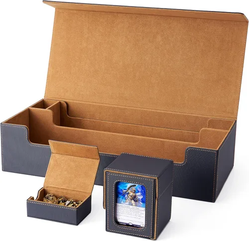 Vista 31 de Venssu MTG Caja de cubierta con pantalla Commander, funda para cartas de ángel para 120 tarjetas de una sola funda, caja de almacenamiento