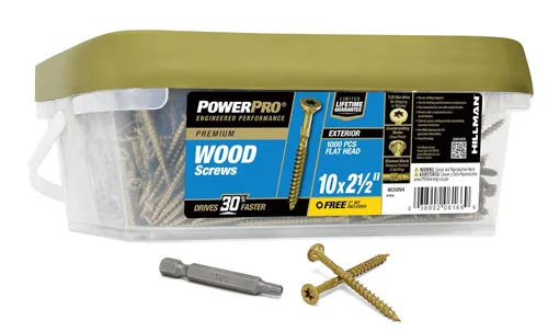 Vista 10 de Power Pro Tornillos de madera para exteriores de alta calidad, tornillos de cubierta multiusos #8 x 1-1/2 pulgadas para proyectos al aire libre