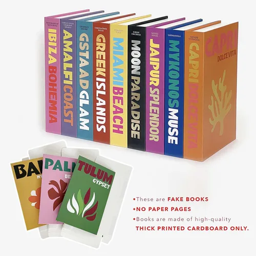 Vista 2 de Paquete de libros decorativos de moda para mesa de café, decoración inspirada en libros de estilo centro turístico de viaje, libros falsos plegables