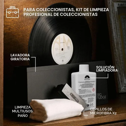 Vista 2 de Kit de Limpieza de Discos de Vinilo Big Fudge para Discos de Vinilo - Incluye Máquina de Limpieza y Solución de Cuidado de Limpieza de Discos