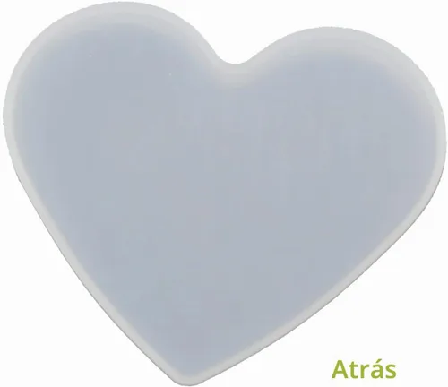 Vista 4 de 5 piezas de molde de resina de silicona para fundición de epoxy en forma de corazón para manualidades DIY, molde de base de posavasos de corazón, 5
