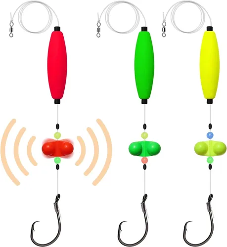 Vista 12 de Dovesun Pre-Tied Catfish Rig System, 23 Inch 55LB Santee Cooper Catfish Float Rig with Adjustable EVA Slip Float and High Carbon Circle Hooks 5/0